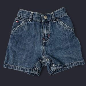 Vintage Infant 12-18 Mos Tommy Hilfiger Carpenter Denim Shorts w Snap Closures